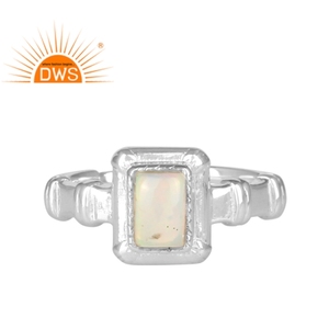 Bague réglable en pierre précieuse naturelle, opale de feu rouge, en argent 925, bijou fait à la main, vente en gros - Product Image 1