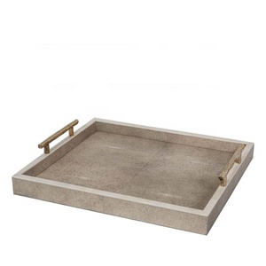 Best Designer <b>Bar</b> Ware Grey Serving Tray Simple Decorative Best Quality Tray With Strong Brass Metal Handles. - Product Image 5