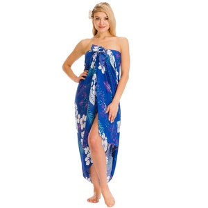 Fashion <strong>Women</strong> Tropical Floral Sarong Lightweight Beach Cover up <strong>Resort</strong> Beach <strong>Wear</strong> Wrap Shawl Background Colors - Product Image 3