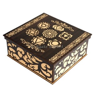 Caja de regalo de chakras al por mayor, caja de piedra de ágata tallada y grabada con motivos de amor Feng Shui, embalaje de caja de piedra, arte y coleccionismo indio de larga tradición - Product Image 2
