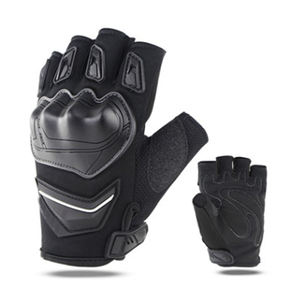 Gants tactiques de tir sportif, de chasse et de moto, à demi-doigts, en softshell noir, compatibles avec les écrans tactiles, de qualité militaire - Product Image 2