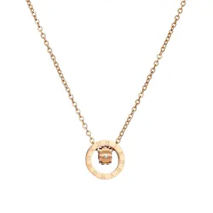 Colliers avec initiales en or pour femmes, pendentifs avec lettres et pièces de monnaie, en acier inoxydable, vente en gros, livraison gratuite