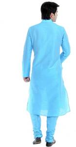 Vestido de boda tradicional de India para hombre, camisa azul, Túnica, ropa para niños, camisa azul de seda, kurta - Product Image 2