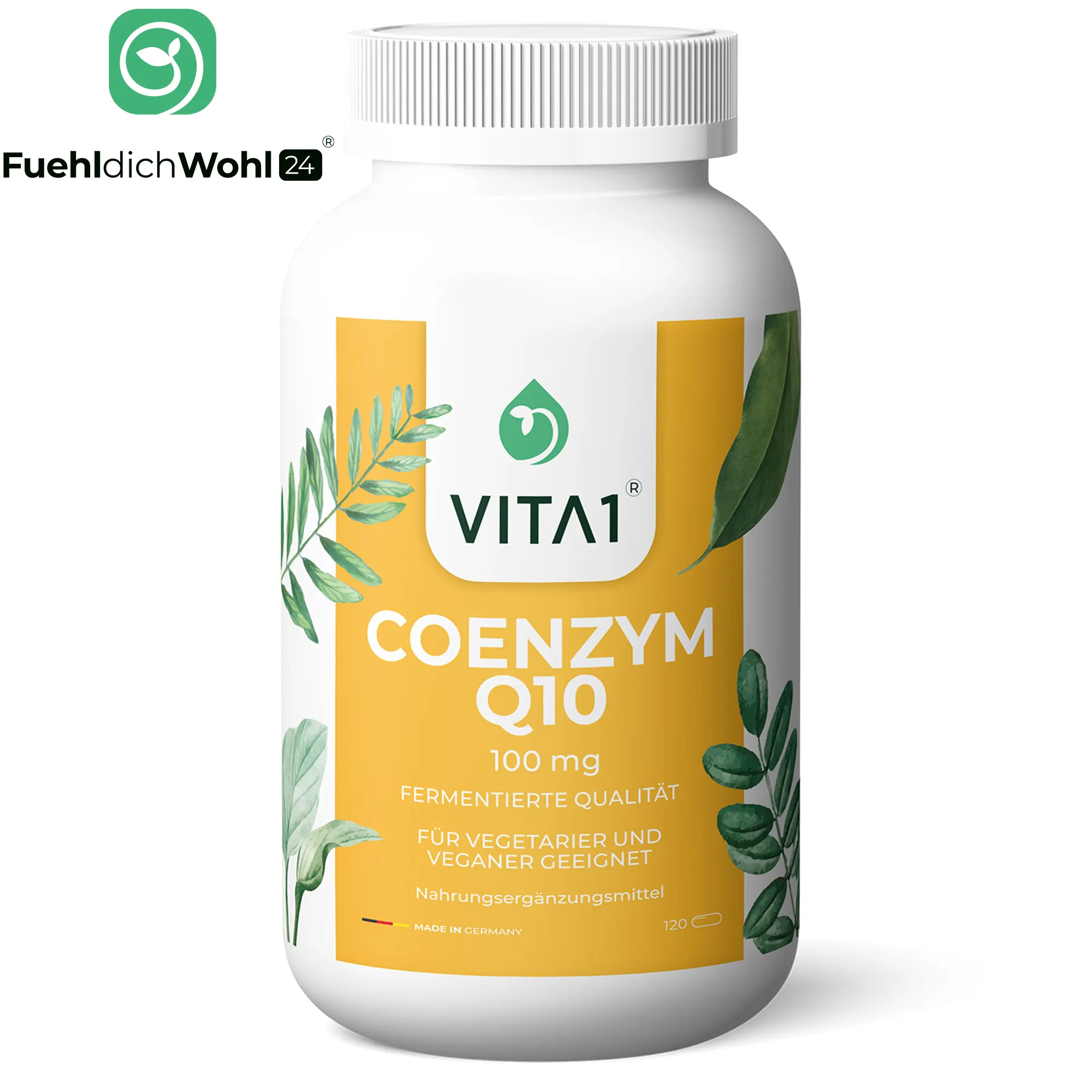 Coenzyme Q10 Made in Germany Custom Private Label High Quality Vita1 CoQ10 Healthcare Supplement Providing Energy