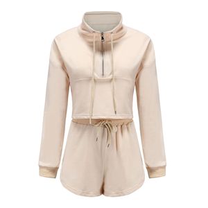 Ensemble de survêtement deux pièces personnalisable pour femme : crop top et short, anti-humidité, écologique, léger, en élasthanne/polyester - Product Image 6