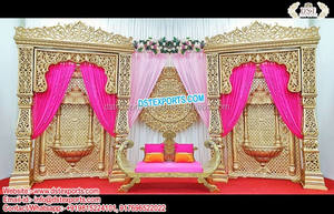 Cadre de porte de mariage traditionnel en fibre de verre, léger, nouveau, décoration de scène Rajwada, panneau de porte de réception glamour - Product Image 5