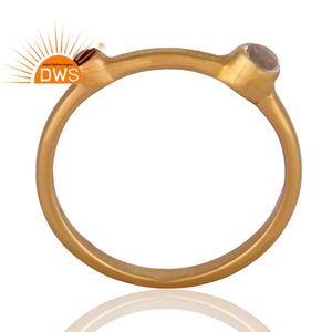 Nouvelle Arrivée Bague Plaqué Or 18k Grenat et Quartz Rose Bague en Pierres Précieuses Bijoux Indiens Collection Classique - Product Image 3