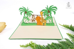 <span class=keywords><strong>Zoo</strong></span> handmade Kirigami Pop Up thẻ laser 3D cắt từ Việt Nam giấy đám cưới và sinh nhật thiệp chúc mừng thủ công mỹ nghệ bưu thiếp - Product Image 4