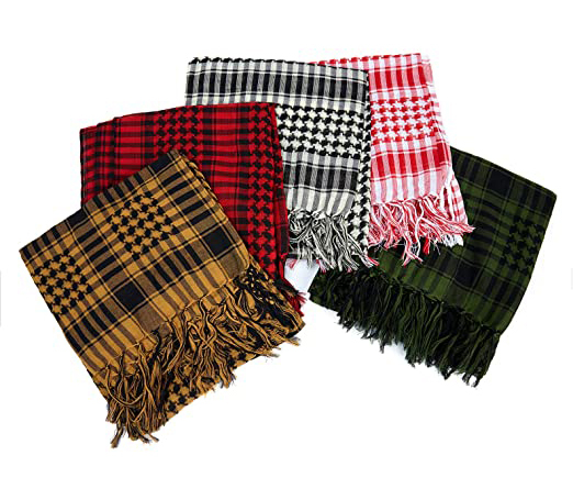 Tactical 100% Cotton Arab Wrap With Tassel Scarf Shemagh Tactical Desert Keffiyeh Head Neck Scarf