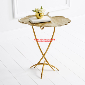 Grande Table d'appoint moderne en aluminium finition argent dernière conception Table basse avec plateau plat rond - Product Image 6