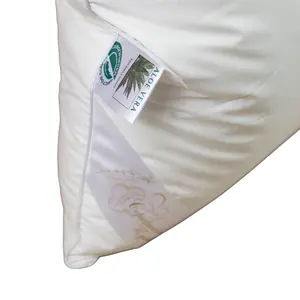 Travesseiro de cama victoria 70x70, travesseiro respirável para dormir 100% algodão de penas de cabra com preço competitivo