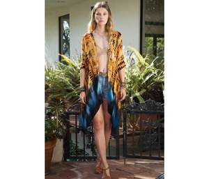 Vestido de verano con estampado de Tigre, manga corta, informal, bohemio, elegante, para playa, hecho a mano - Product Image 1