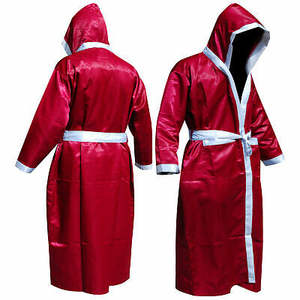 Full-Length Satin <b>Robe</b> Coat with <b>Hood</b> Made in Pakistan High Quality Boxing Product - Product Image 2