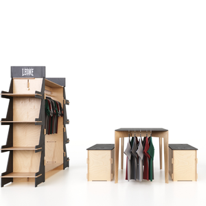 Stand espositivo legno con il tuo Logo 3x2m facile montaggio legno Stand espositivo per fiere di moda e abbigliamento - Product Image 6