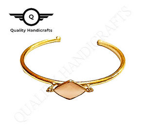 Pulsera de ágata verde hecha a mano, joyería de moda de la India, joyería de alta calidad, chapado en oro y Metal de latón - Product Image 5