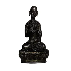 Ручной работы индийская античная бронза латунь статуи Будды Фигурка Статуи 6,7x5,1 дюйм (ов) на дворец искусства Индии SMG-136
