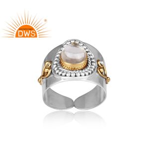 Anillo de Plata de Ley 925 hecho a mano con piedra preciosa de cuarzo, joyería hecha a mano - Product Image 2
