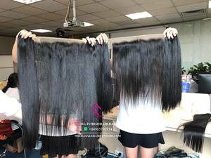 ผมต่อแบบ Double Drawn Bone Straight แท้ 100% เวียดนาม กัมพูชา เรมี่ เกรด 8A 9A  จัดเรียงเกล็ดผม  แบบเวอร์จิ้น  ทอเส้นเดียว  สำหรับทุกสี - Product Image 2