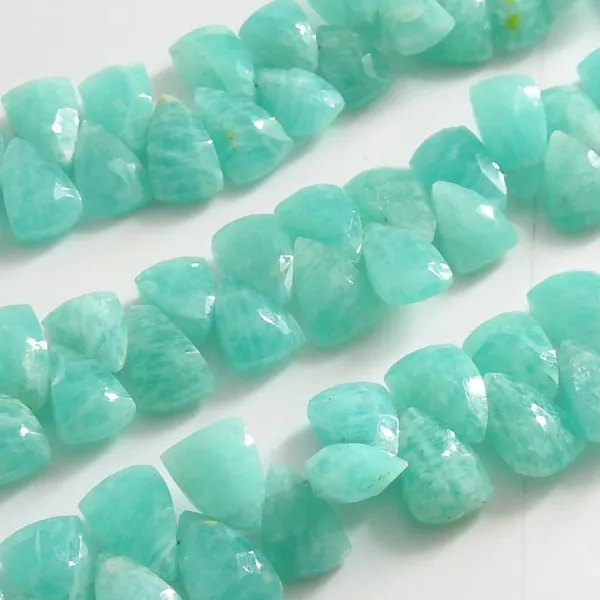 Amazonite Faceted Long Trillions,Briolette,Teardrop,Bead,Pyramid,Drop,Loose Stone 100% Natural 8Inch 11X8To10X8MM Approx