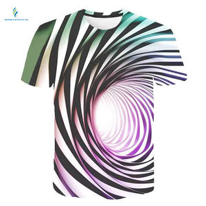 Camiseta de manga corta para hombre, prenda de vestir, con estampado Digital 3D a la moda, de alta calidad, con cuello redondo y diseño de exportación, 100% - Product Image 5