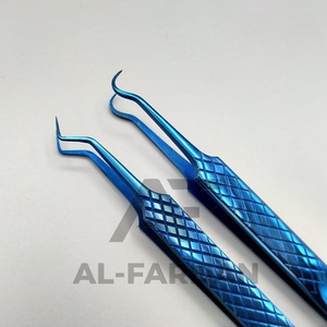 Dumont แหนบต่อขนตา45องศาคุณภาพพรีเมี่ยมพลาสม่าสีน้ำเงินสแตนเลสแยกขนตาไฟเบอร์ปลายแหลม - Product Image 2