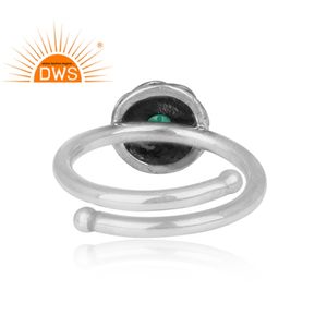 Anillo de piedras preciosas de ónix verde, joyería de plata de ley 925, diseño Floral antiguo, proveedor de joyería - Product Image 4
