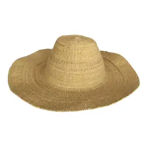 Chapéu de palha marrom do vietnã, chapéu de palmeira chapéu de palmeira boa qualidade e preço competitivo a partir de hoang artesanato longo