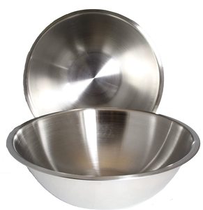 Holloware Instruments <b>Set</b> <b>of</b> Two Large 16 Inch Wide Stainless Steel Flat Rim Flat Base <b>Mixing</b> <b>Bowl</b> Stainless Steel CE Approved - Product Image 1