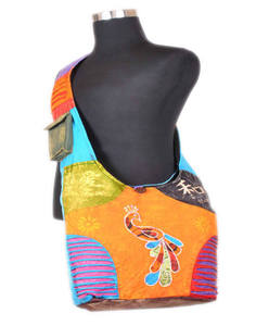 Estampado de pavo real de razorcut lavado bolsa de hombro de algodón RSCB 280 - Product Image 1