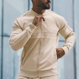 Chándal deportivo personalizado de algodón 100% para hombre, chándal de talla grande, conjuntos de fitness para gimnasio al aire libre, pantalones cortos de invierno transpirables de secado rápido - Product Image 2