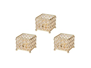 BOUGIE LUMIÈRE À THÉ VERT EN LAITON BLANC CRISTAL ET DIAMANT Par Brassworld Inde - Product Image 5