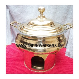 Mejor Oferta: Plato para Calentar Comida Redondo de Latón Martillado para Catering - Product Image 2