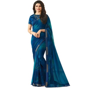 Beautiful Party/Wedding Wear Silk Cotton Printed Saree <b>Sari</b> <b>Blouse</b> Multi Color Modern Design Washable Evergreen Indian Women's - Product Image 1