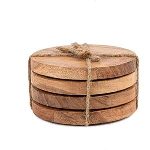 Handmade Indian Traditional Style Custom Natural <b>Bamboo</b> Acacia Walnut Wooden Coaster for Tea <b>Coffee</b> Plain Blank Drink Pot <b>Cup</b> - Product Image 4