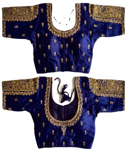 Most Attractive Geometric Button Party Wear Embroidery Sequined Blouse Indian Women Readymade Price Wholesale Surat Alphanumero - Product Image 1