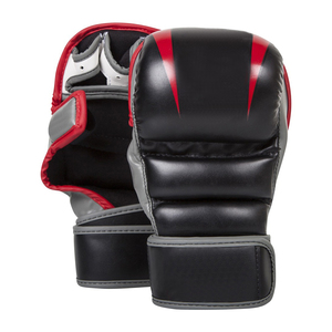 Gants de grappling en cuir MMA les plus vendus avec support de poignet – Gants d'entraînement MMA noirs pour le sparring - Product Image 1