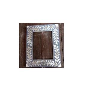 Cadre de photo à personnaliser, lot de 10, incrustation d'os, vintage, couleur bois - Product Image 1