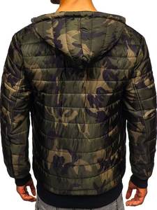 แจ็คเก็ตทรงพองบอมเบอร์สำหรับผู้ชายผ้าแคนวาสแบบมีคอตั้งกันลมเป็นมิตรกับสิ่งแวดล้อมผลิตตามสั่ง - Product Image 2