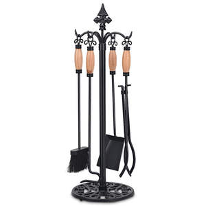 Inside Fireside Metal Fire <b>Log</b> Fire Place accessories Set of 5 Fire place Accessories Available at Cheap and Wholesale Price - Product Image 3