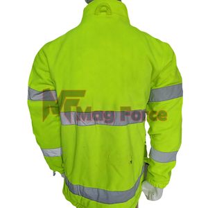 Chaqueta DE SEGURIDAD reflectante impermeable de poliéster de alta visibilidad 100% con cremallera chaqueta de seguridad de manga completa para hombres - Product Image 3