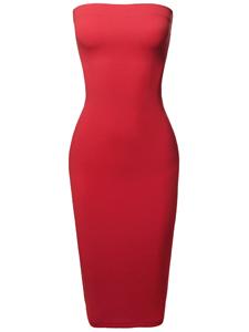 OEM personalizado de las mujeres de punto de tubo superior Body-Con ajustado hasta el suelo antiarrugas transpirable vestido de noche - Product Image 3
