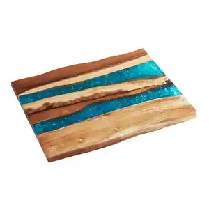 Große Größe Epoxidharz Holz hacken Servieren Schneide brett Heiße Verkaufs produkte mit kunden spezifischer Farbe und poliert
