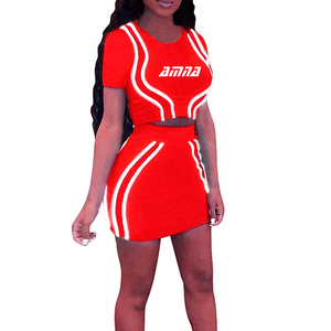 ชุดเสื้อกันลมสะท้อนแสงสำหรับผู้หญิง,ชุดสองชิ้นสีแดงมีสีตัดกันจำนวนสั่งซื้อขั้นต่ำน้อย - Product Image 1