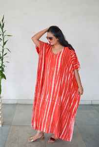 Vestido largo hecho a mano Tie Dye Kaftan para mujer, elegante, holgado, cintura Natural, elegante, Vintage, transpirable, tejido, método de tejido - Product Image 3