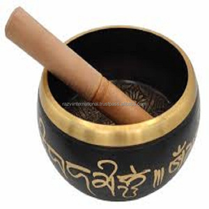 Black <b>Singing</b> <b>Bowls</b> Brass Metal Design Shiny <b>Tibetan</b> Metal <b>Bowls</b> for Meditation - Product Image 2