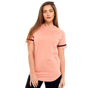 Camisetas rosas de tela personalizada para mujer, Tops de moda, Camiseta con cuello redondo - Product Image 1