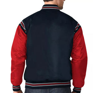 Veste en satin réversible coupe-vent de style universitaire pour homme, personnalisable, décontractée, grande taille, respirante, col montant, boutonnée, pour l'hiver - Product Image 2