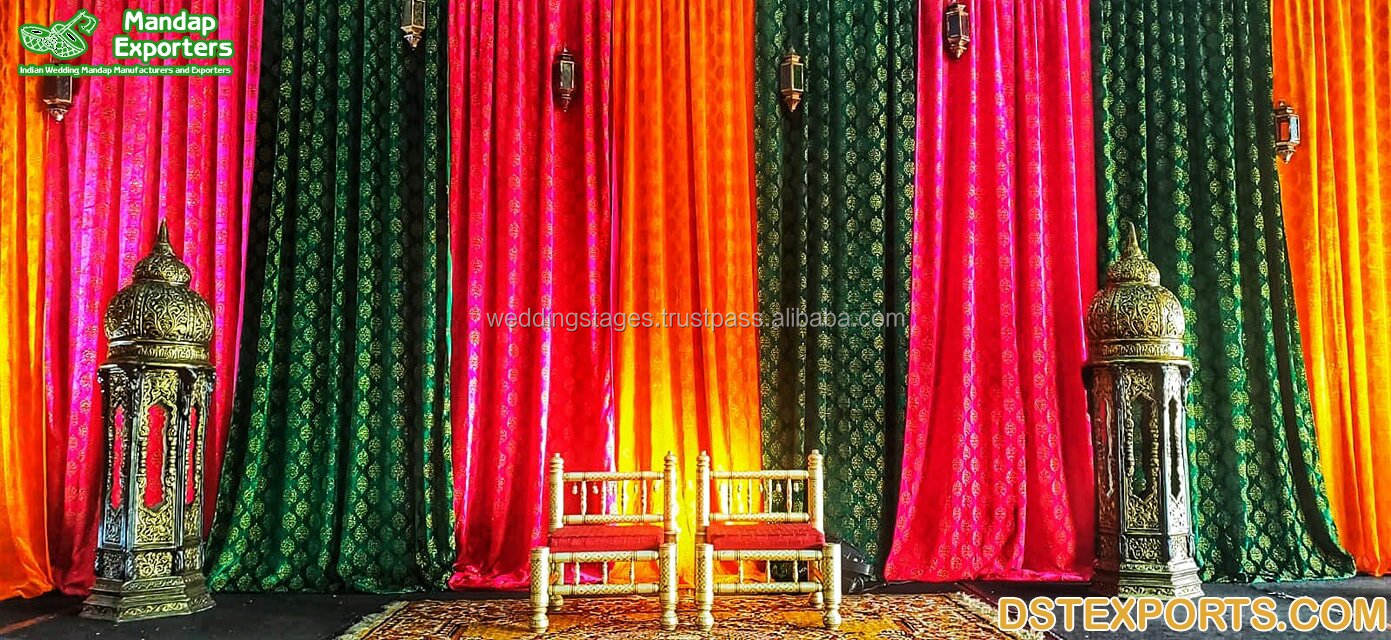 现代皇家蓝色婚礼背景，白色蕾丝刺绣和亮片白色蓝色婚礼舞台背景窗帘| Alibaba.com, image size:1391x640