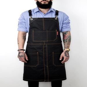Men's XL Customizable OEM 100% Cotton <b>Denim</b> Cooking <b>Aprons</b> for Bangladesh Hospital Workwear Uniforms - Product Image 3