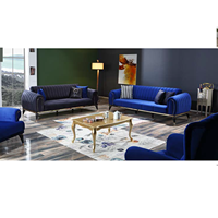 Moderno Juego de Sofás Extensibles Tapizados de Estilo Turco con Estructura de Madera Sólida para Sala de Estar, Apartamento, Centro Comercial, Villa, Hospital en Canadá